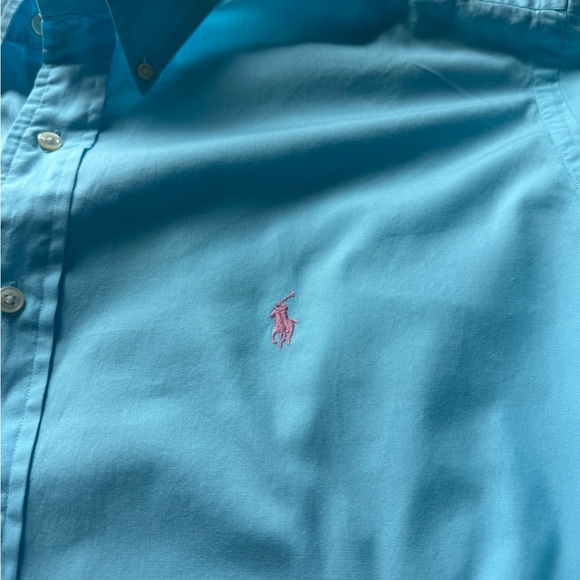 Polo Ralph Lauren men’s size 17 32-33 Blue full front button collar dress shirt - Picture 6 of 7